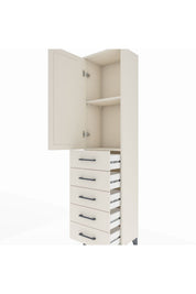 Arges Dolap 2 Raflı 5 Çekmeceli Tek Kapaklı 44x30x182 - S22M004V1A