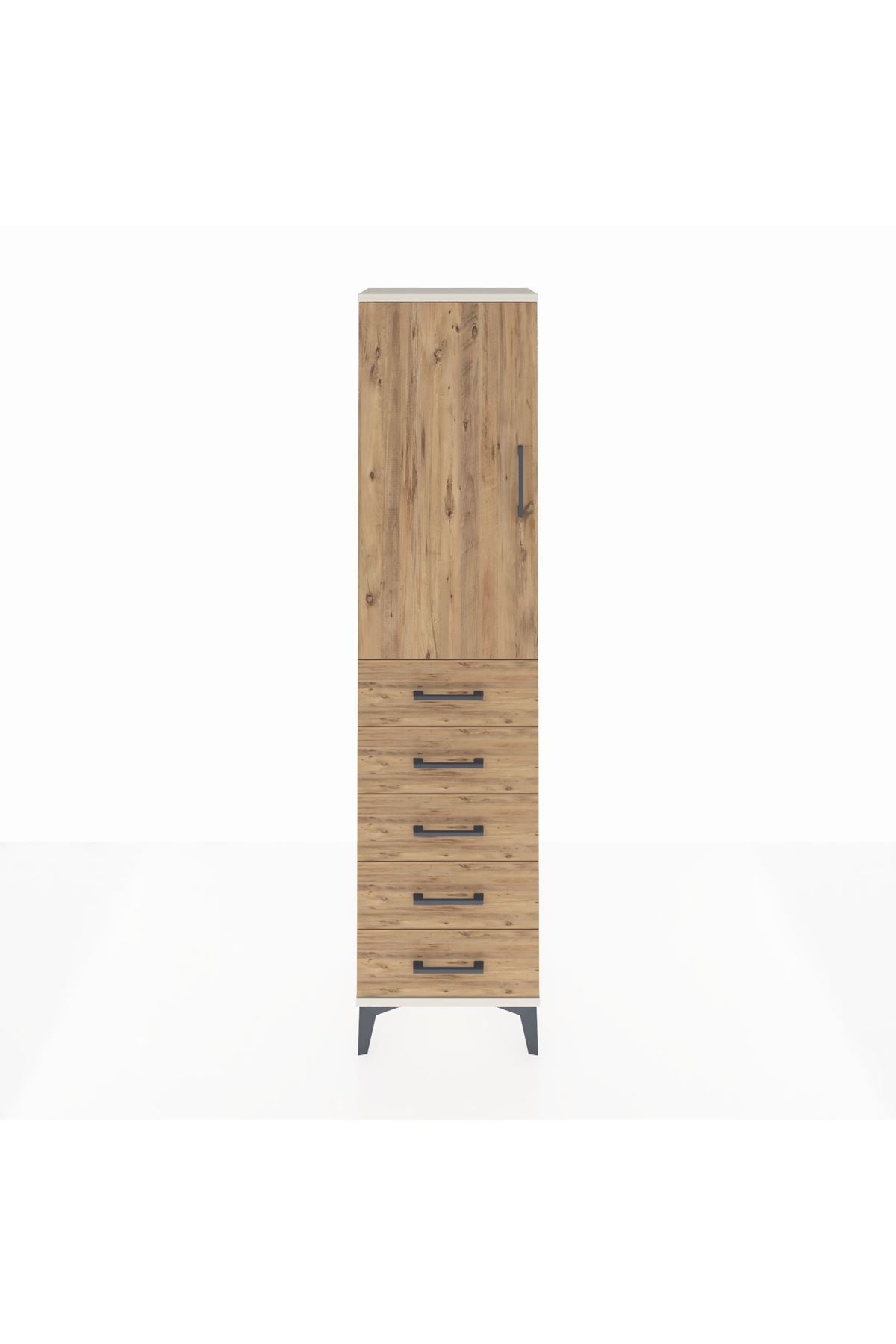 Arges Dolap 2 Raflı 5 Çekmeceli Tek Kapaklı 44x30x182 - S22M004V3A
