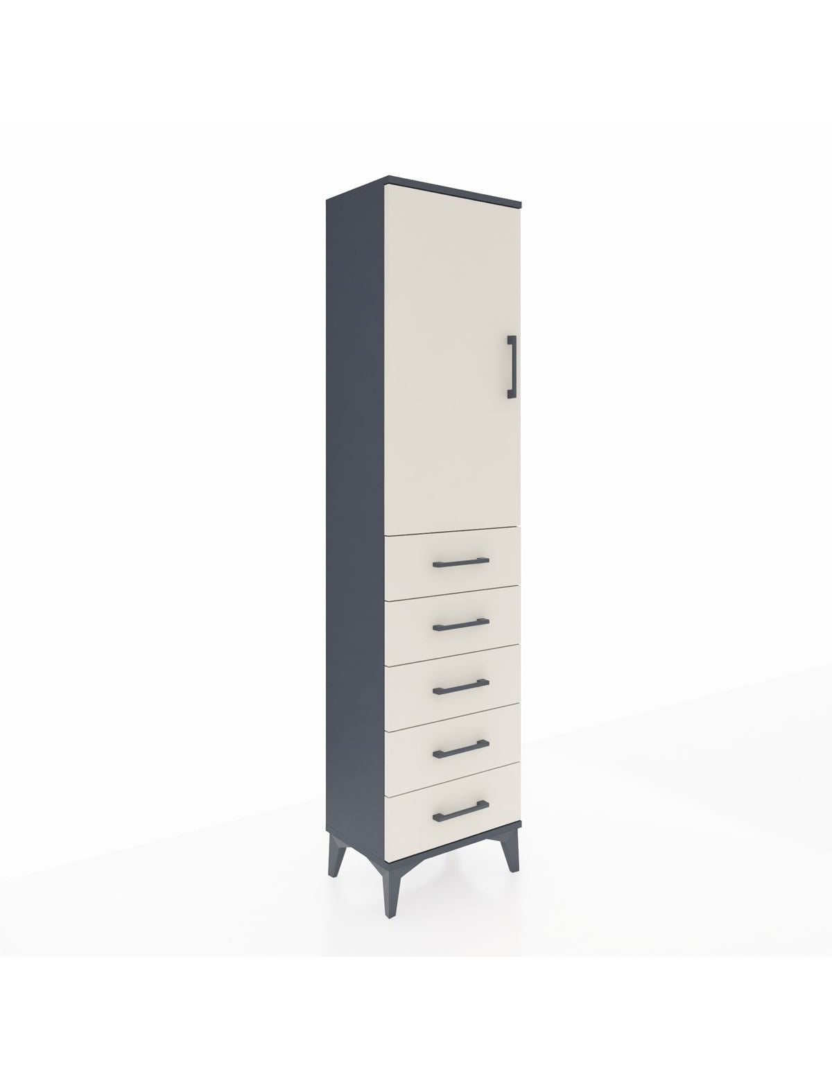 Arges Dolap 2 Raflı 5 Çekmeceli Tek Kapaklı 44x30x182 - S22M004V4A