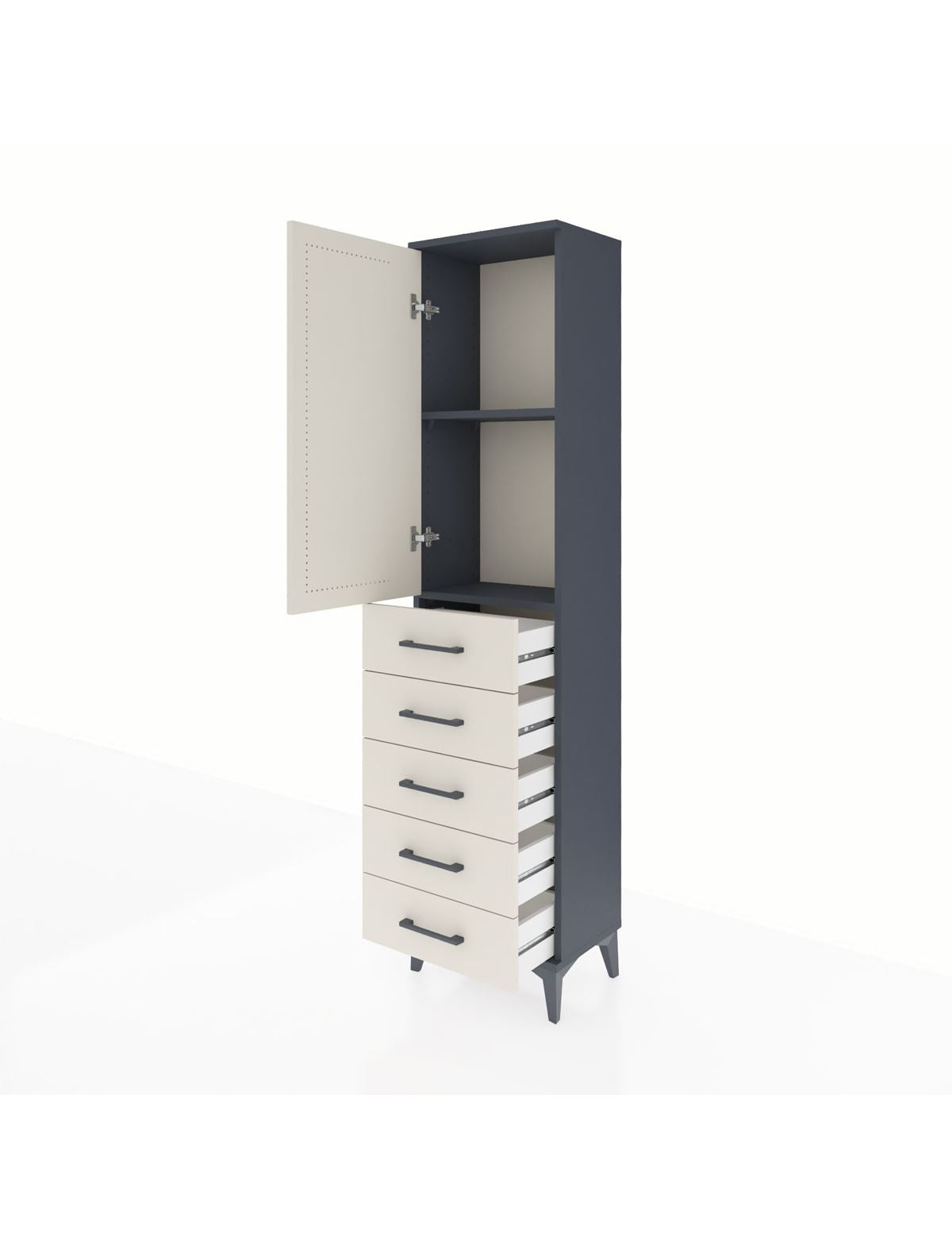 Arges Dolap 2 Raflı 5 Çekmeceli Tek Kapaklı 44x30x182 - S22M004V4A
