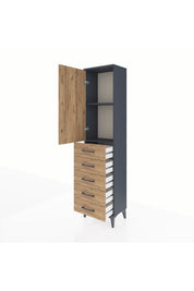 Arges Dolap 2 Raflı 5 Çekmeceli Tek Kapaklı 44x30x182 - S22M004V6A