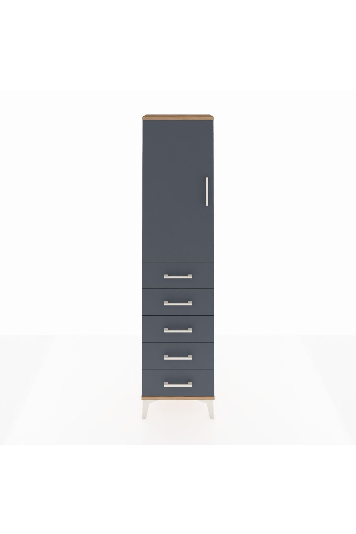 Arges Dolap 2 Raflı 5 Çekmeceli Tek Kapaklı 44x30x182 - S22M004V8A