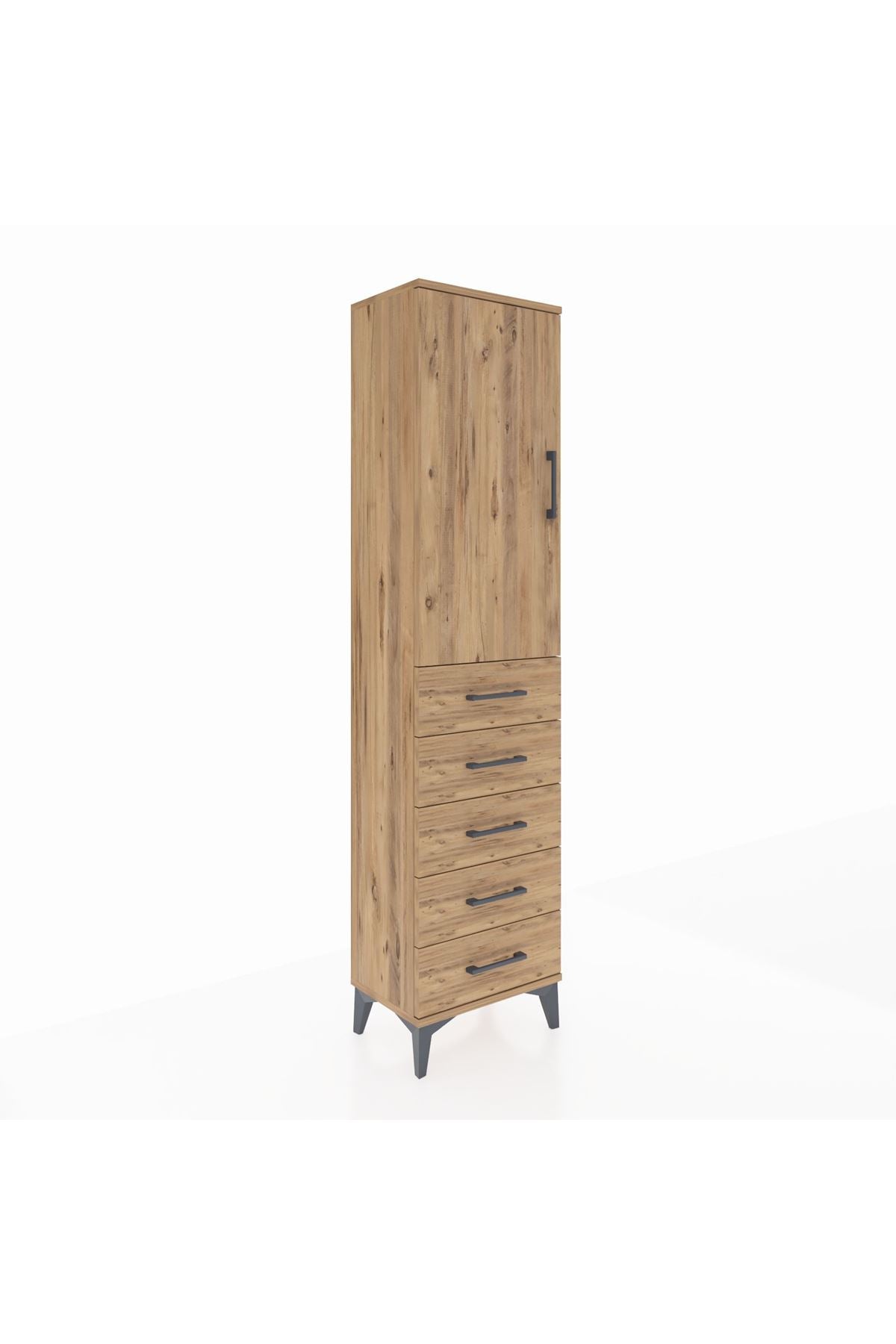 Arges Dolap 2 Raflı 5 Çekmeceli Tek Kapaklı 44x30x182 - S22M004V9A
