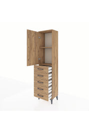 Arges Dolap 2 Raflı 5 Çekmeceli Tek Kapaklı 44x30x182 - S22M004V9A