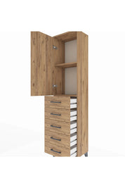 Arges Dolap 2 Raflı 5 Çekmeceli Tek Kapaklı 44x30x182 - S22M004V9A