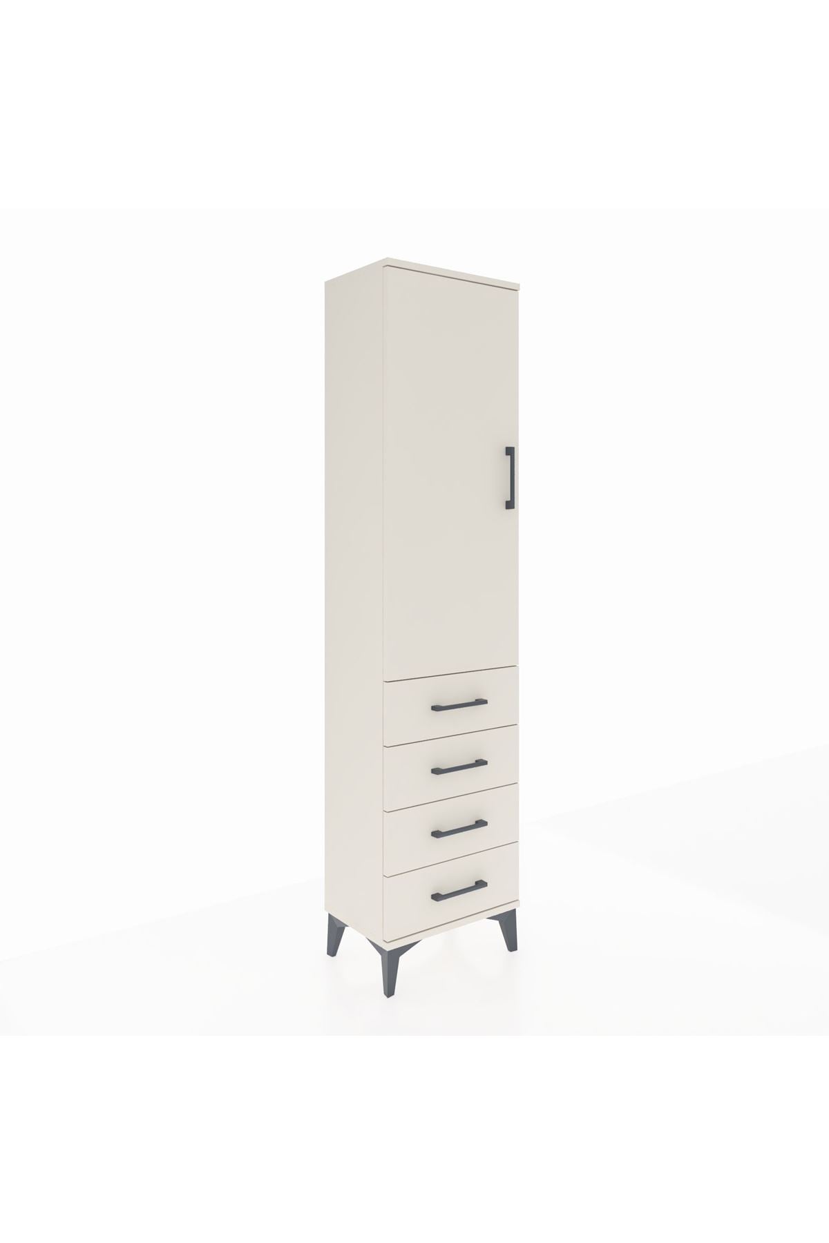 Arges Dolap 2 Raflı 4 Çekmeceli Tek Kapaklı 44x30x182 - S22M005V1A