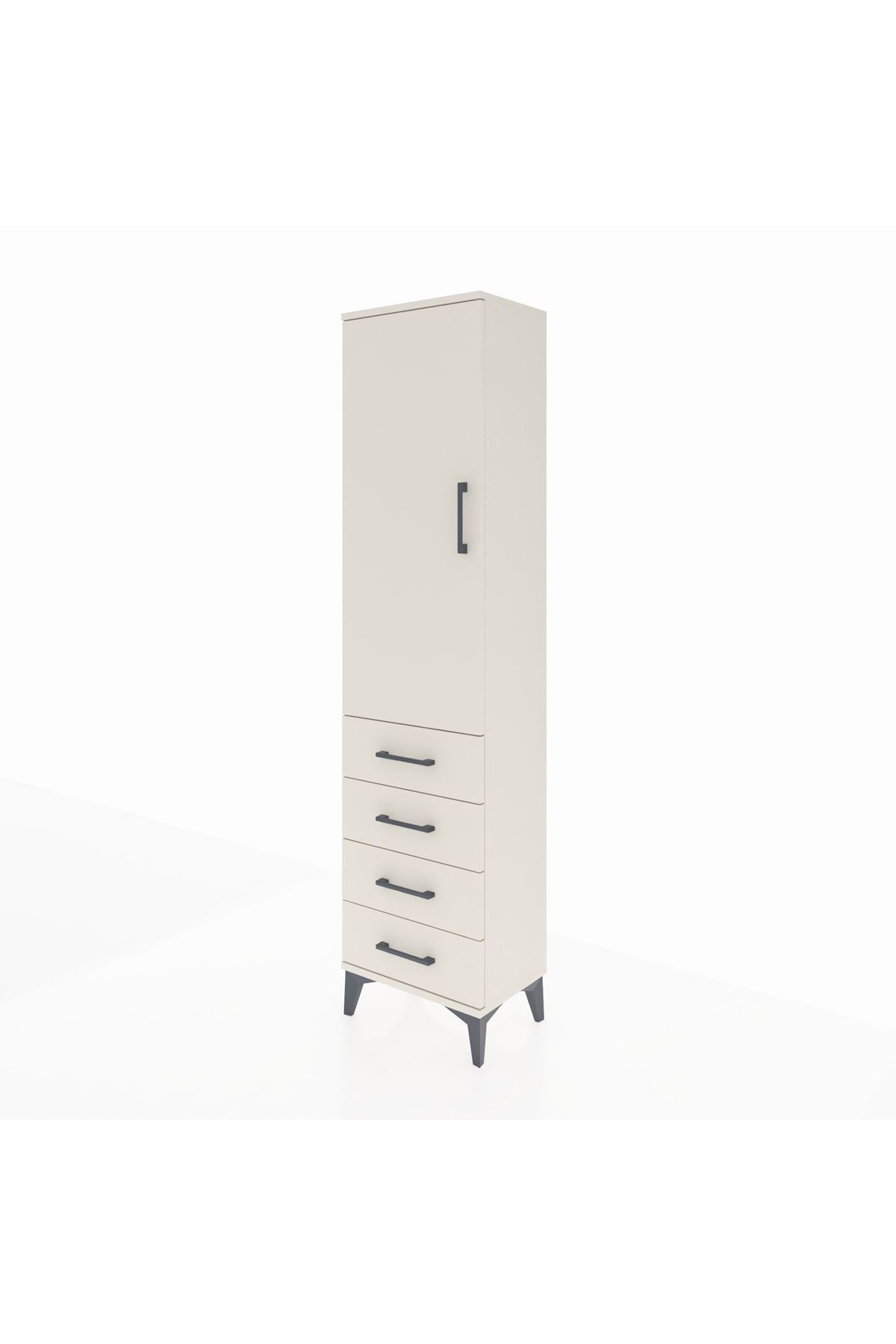Arges Dolap 2 Raflı 4 Çekmeceli Tek Kapaklı 44x30x182 - S22M005V1A