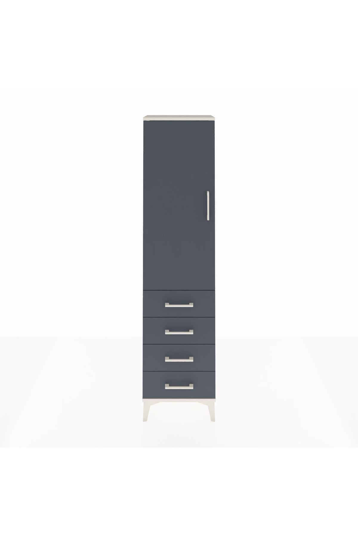 Arges Dolap 2 Raflı 4 Çekmeceli Tek Kapaklı 44x30x182 - S22M005V2A