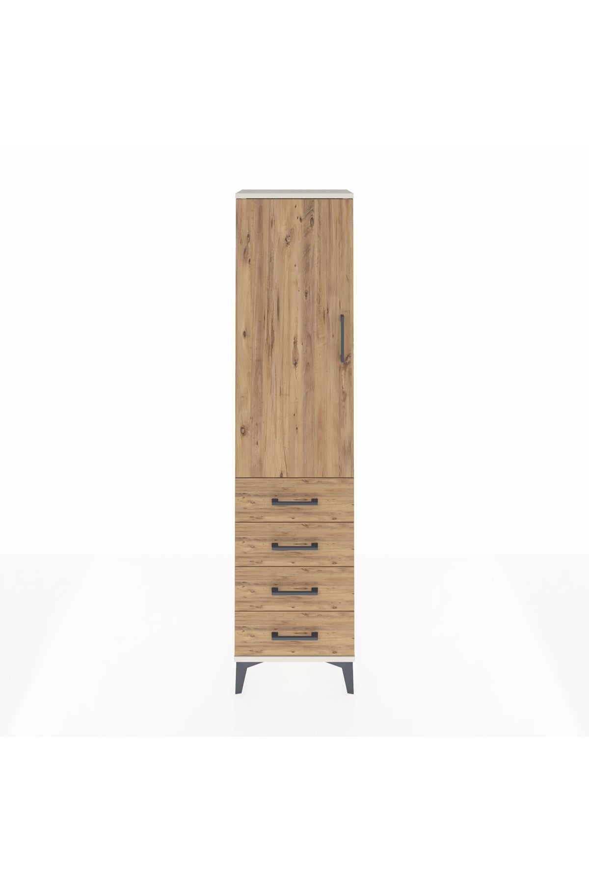 Arges Dolap 2 Raflı 4 Çekmeceli Tek Kapaklı 44x30x182 - S22M005V3A