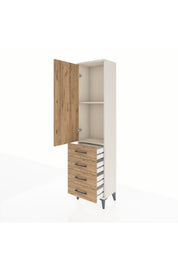 Arges Dolap 2 Raflı 4 Çekmeceli Tek Kapaklı 44x30x182 - S22M005V3A