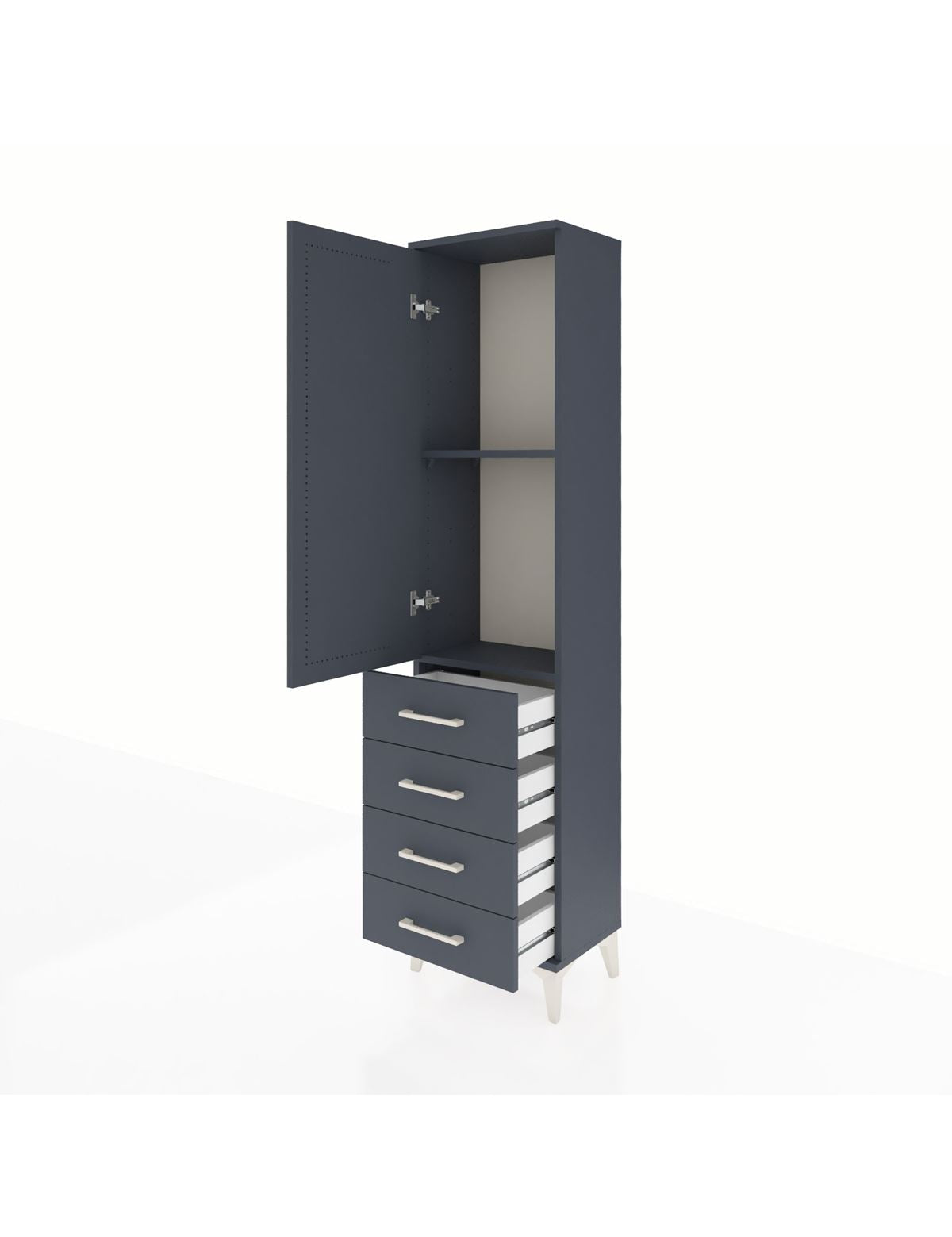 Arges Dolap 2 Raflı 4 Çekmeceli Tek Kapaklı 44x30x182 - S22M005V5A
