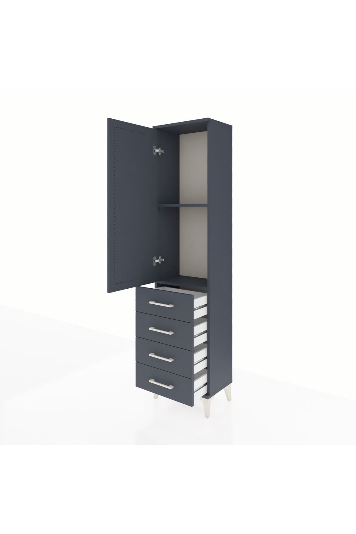 Arges Dolap 2 Raflı 4 Çekmeceli Tek Kapaklı 44x30x182 - S22M005V5A