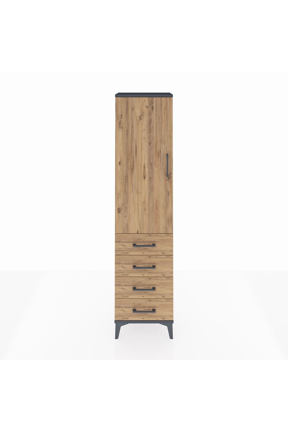 Arges Dolap 2 Raflı 4 Çekmeceli Tek Kapaklı 44x30x182 - S22M005V6A
