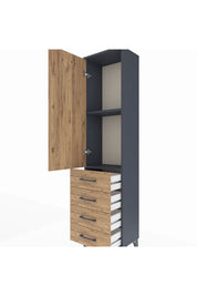 Arges Dolap 2 Raflı 4 Çekmeceli Tek Kapaklı 44x30x182 - S22M005V6A