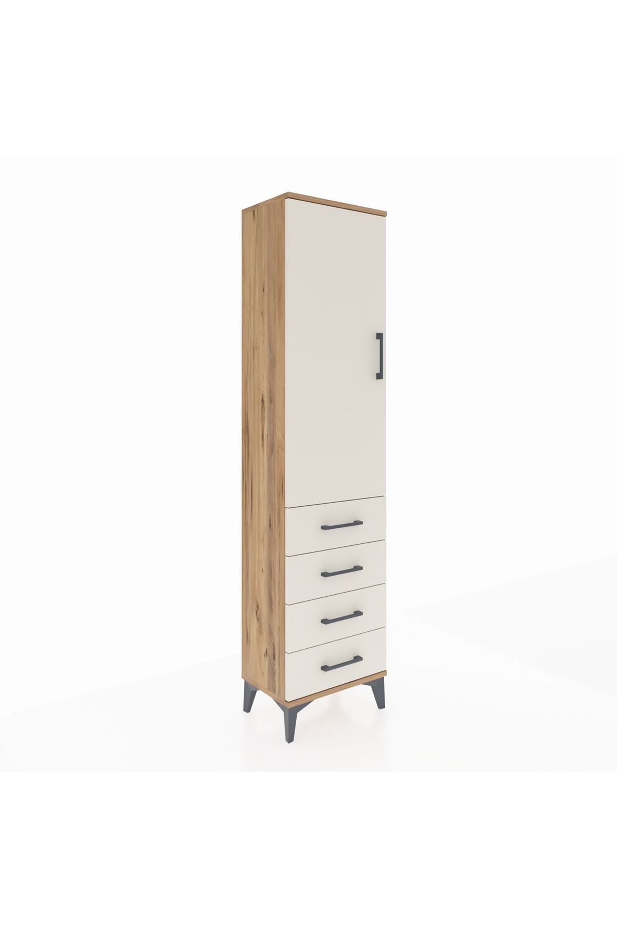 Arges Dolap 2 Raflı 4 Çekmeceli Tek Kapaklı 44x30x182 - S22M005V7A