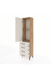 Arges Dolap 2 Raflı 4 Çekmeceli Tek Kapaklı 44x30x182 - S22M005V7A