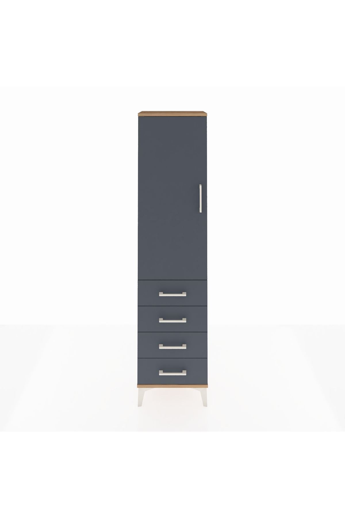 Arges Dolap 2 Raflı 4 Çekmeceli Tek Kapaklı 44x30x182 - S22M005V8A
