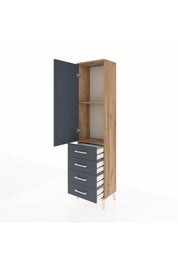 Arges Dolap 2 Raflı 4 Çekmeceli Tek Kapaklı 44x30x182 - S22M005V8A