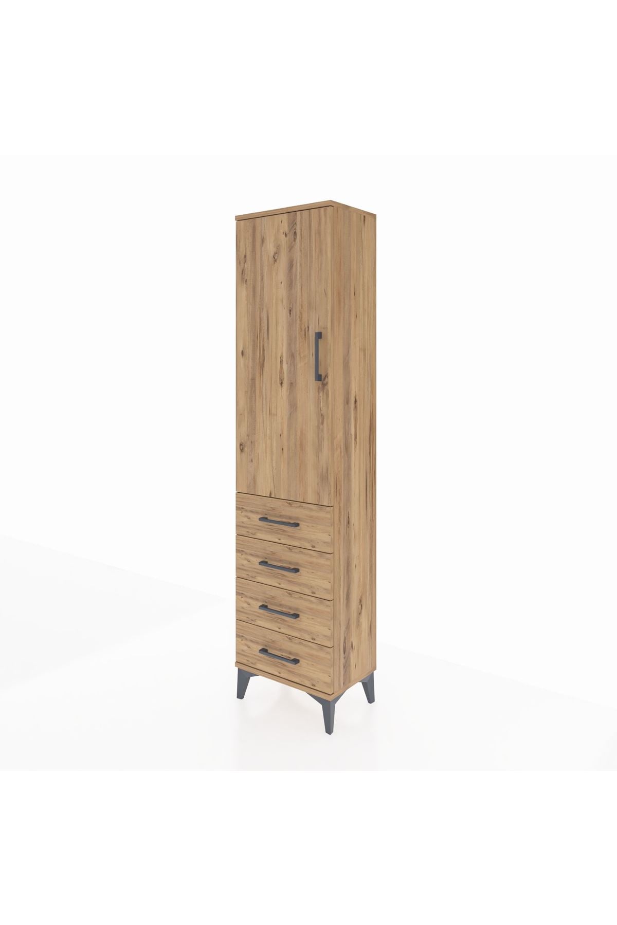 Arges Dolap 2 Raflı 4 Çekmeceli Tek Kapaklı 44x30x182 - S22M005V9A