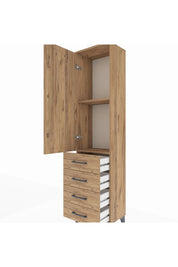 Arges Dolap 2 Raflı 4 Çekmeceli Tek Kapaklı 44x30x182 - S22M005V9A