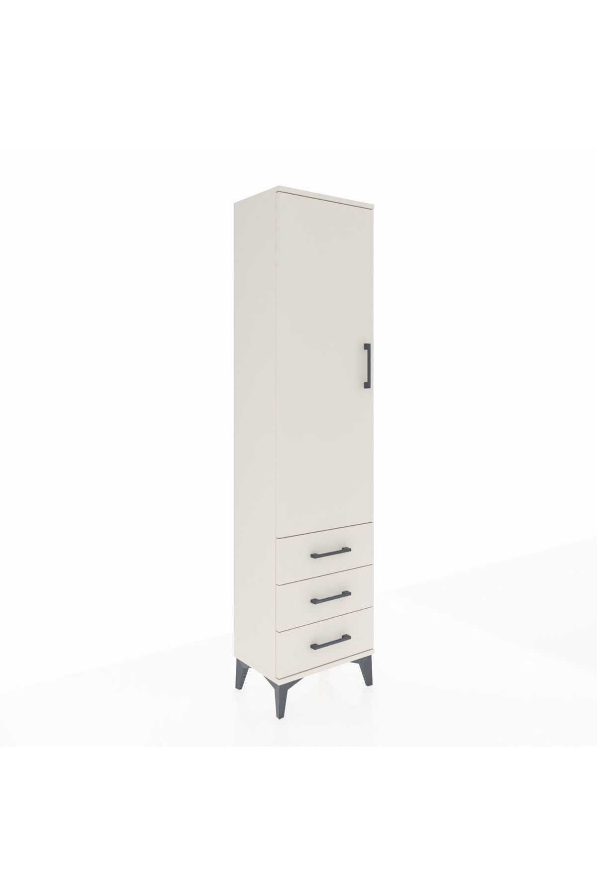 Arges Dolap 4 Raflı 3 Çekmeceli Tek Kapaklı 44x30x182 - S22M006V1A