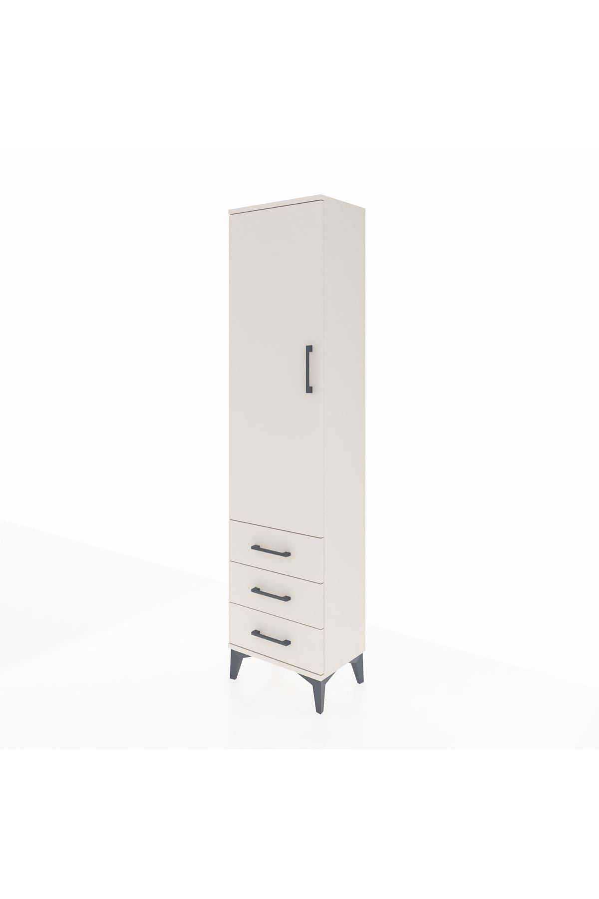 Arges Dolap 4 Raflı 3 Çekmeceli Tek Kapaklı 44x30x182 - S22M006V1A