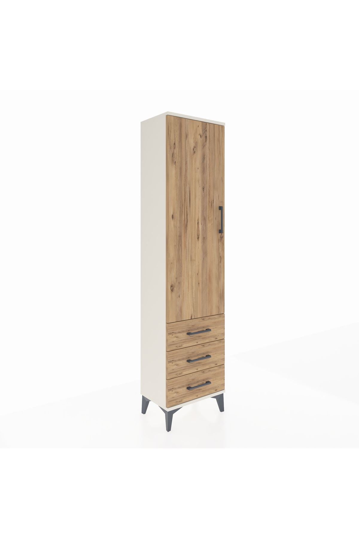 Arges Dolap 4 Raflı 3 Çekmeceli Tek Kapaklı 44x30x182 - S22M006V3A