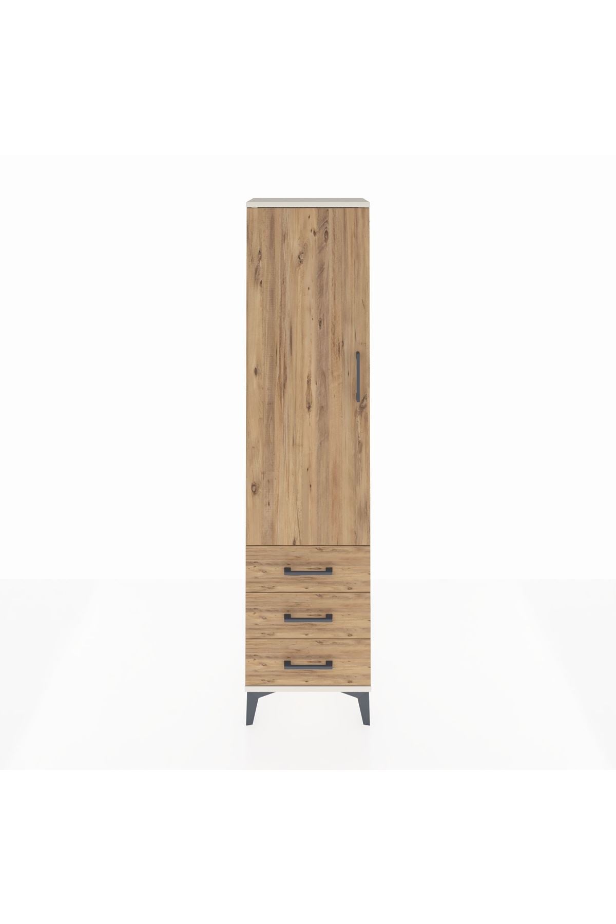 Arges Dolap 4 Raflı 3 Çekmeceli Tek Kapaklı 44x30x182 - S22M006V3A