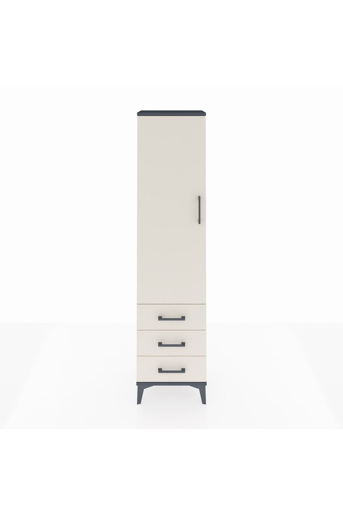 Arges Dolap 4 Raflı 3 Çekmeceli Tek Kapaklı 44x30x182 - S22M006V4A