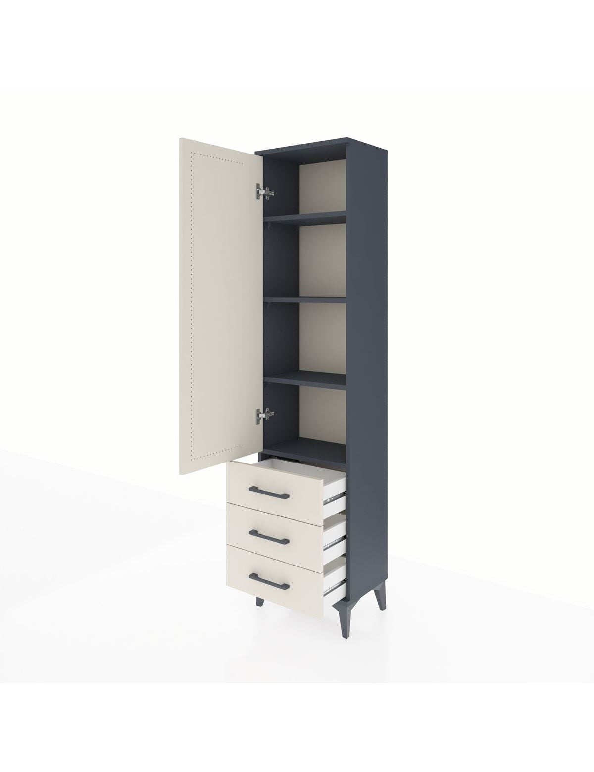 Arges Dolap 4 Raflı 3 Çekmeceli Tek Kapaklı 44x30x182 - S22M006V4A