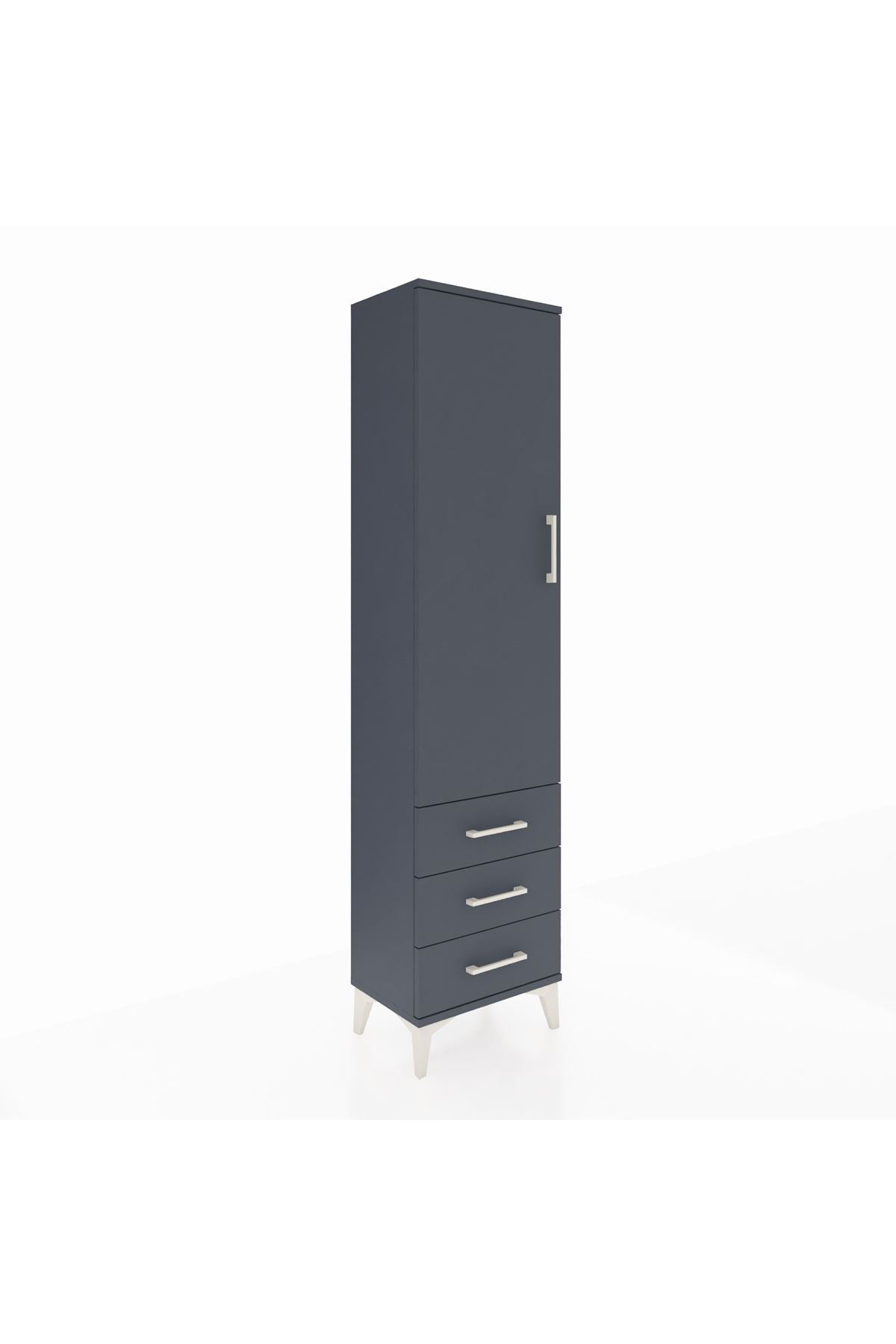Arges Dolap 4 Raflı 3 Çekmeceli Tek Kapaklı 44x30x182 - S22M006V5A