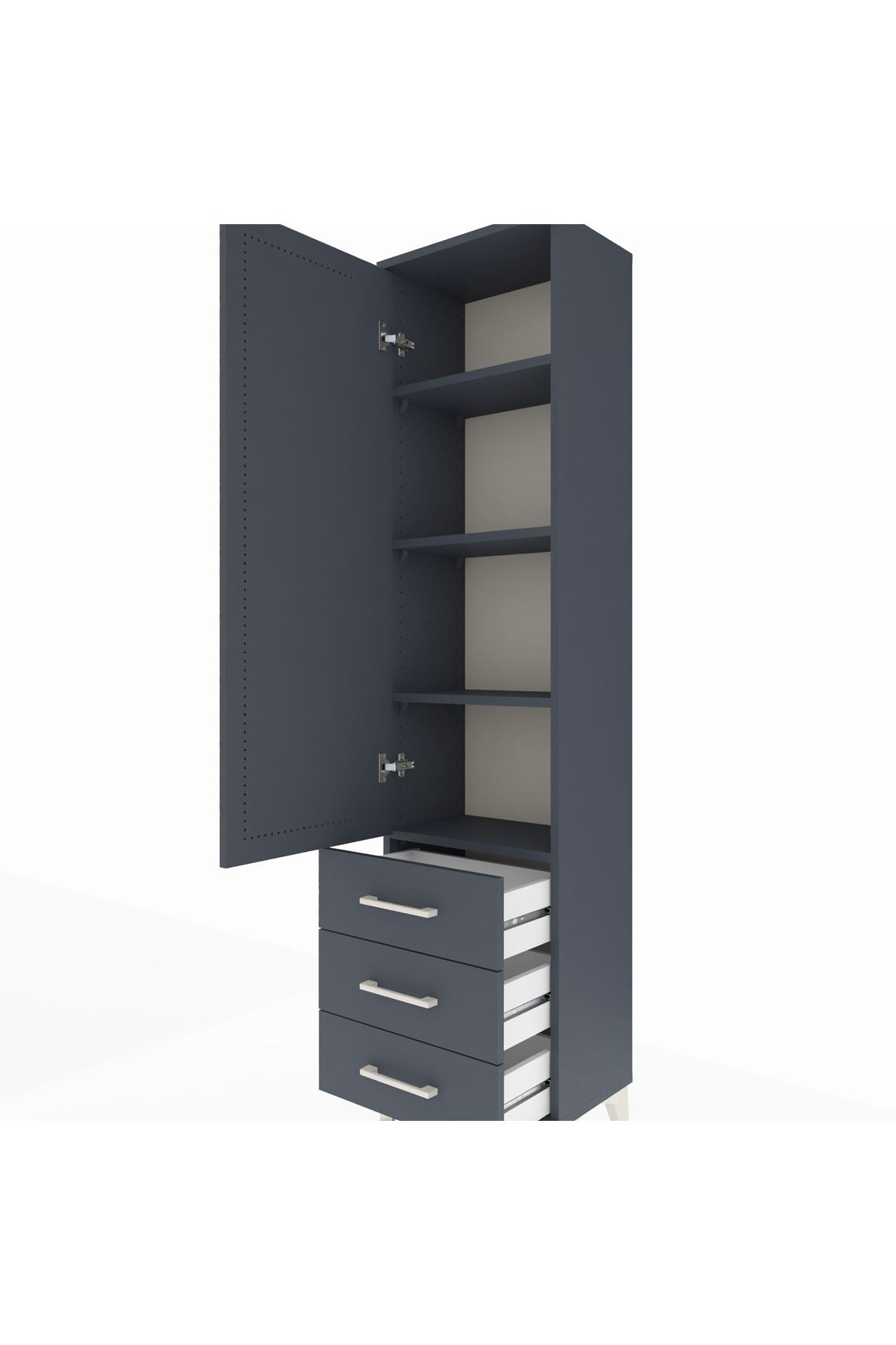 Arges Dolap 4 Raflı 3 Çekmeceli Tek Kapaklı 44x30x182 - S22M006V5A