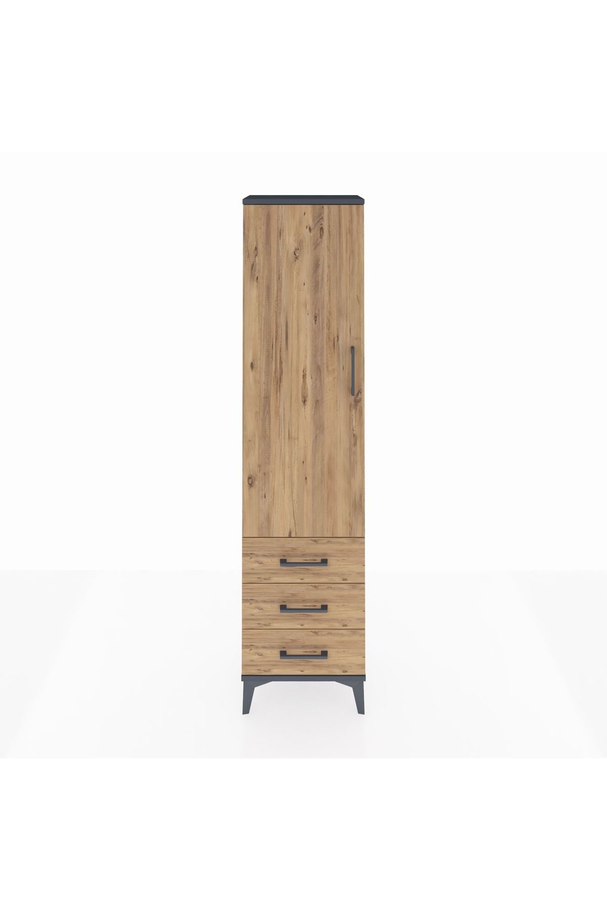 Arges Dolap 4 Raflı 3 Çekmeceli Tek Kapaklı 44x30x182 - S22M006V6A
