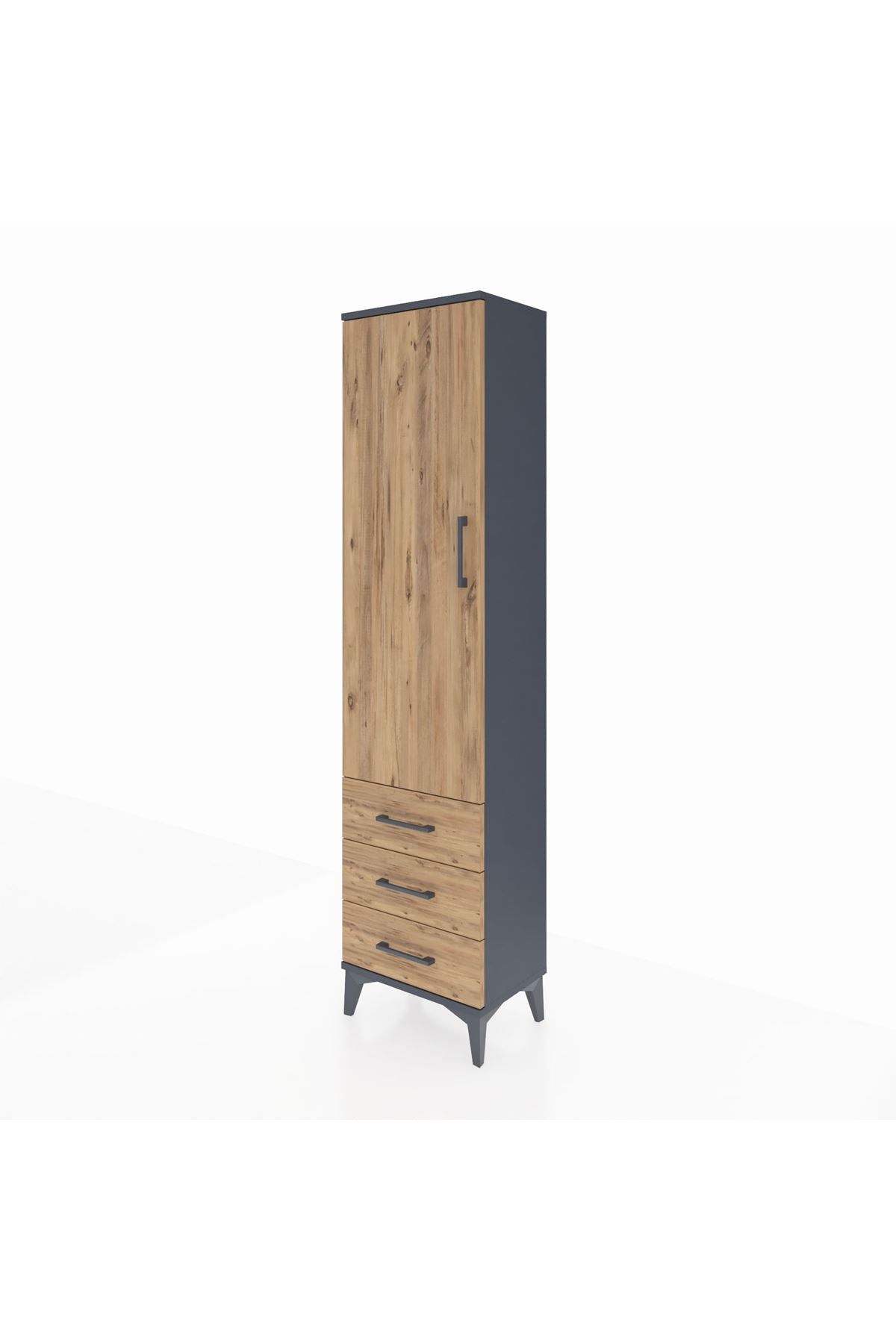 Arges Dolap 4 Raflı 3 Çekmeceli Tek Kapaklı 44x30x182 - S22M006V6A
