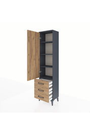 Arges Dolap 4 Raflı 3 Çekmeceli Tek Kapaklı 44x30x182 - S22M006V6A