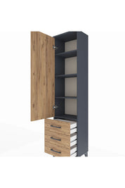 Arges Dolap 4 Raflı 3 Çekmeceli Tek Kapaklı 44x30x182 - S22M006V6A