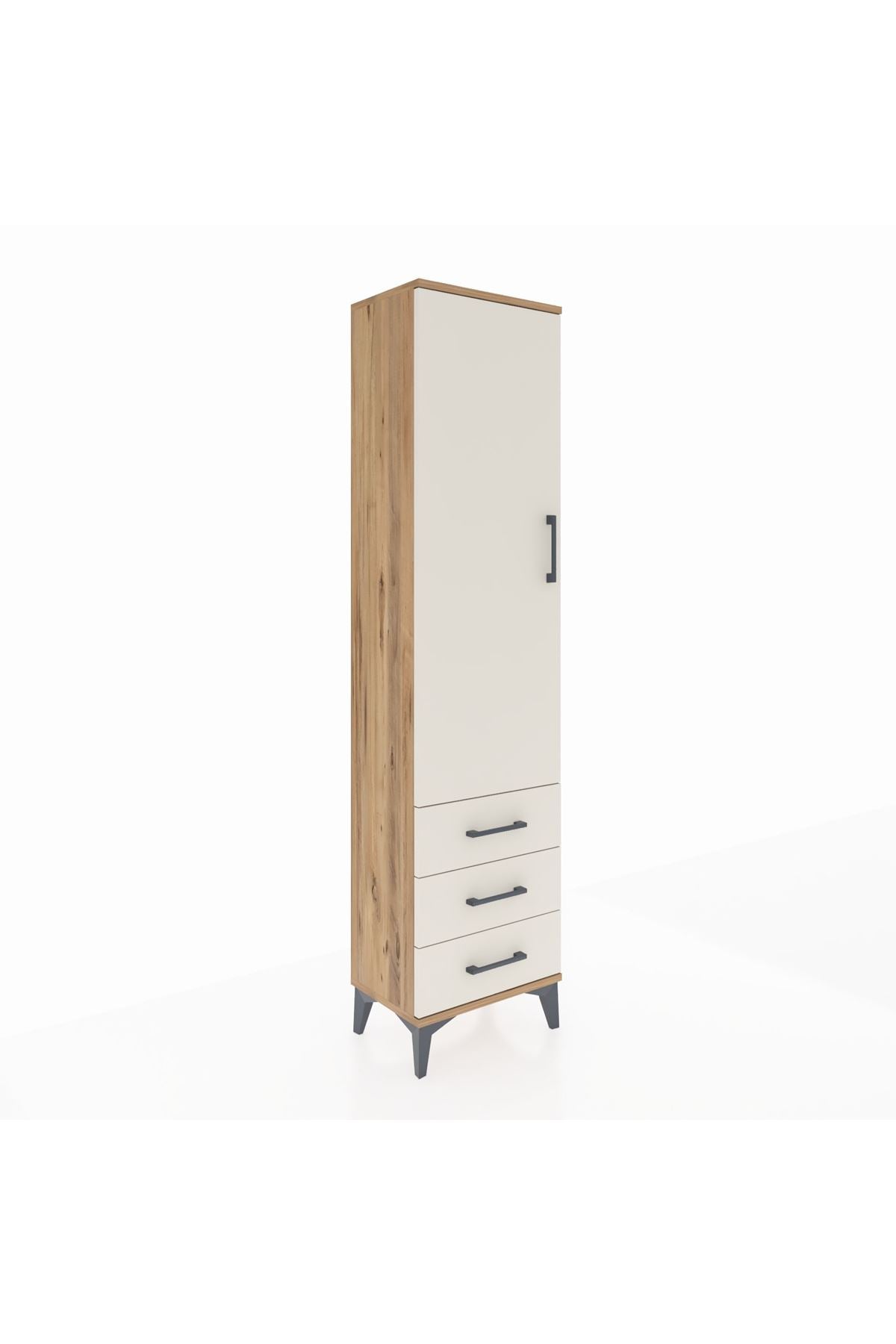 Arges Dolap 4 Raflı 3 Çekmeceli Tek Kapaklı 44x30x182 - S22M006V7A