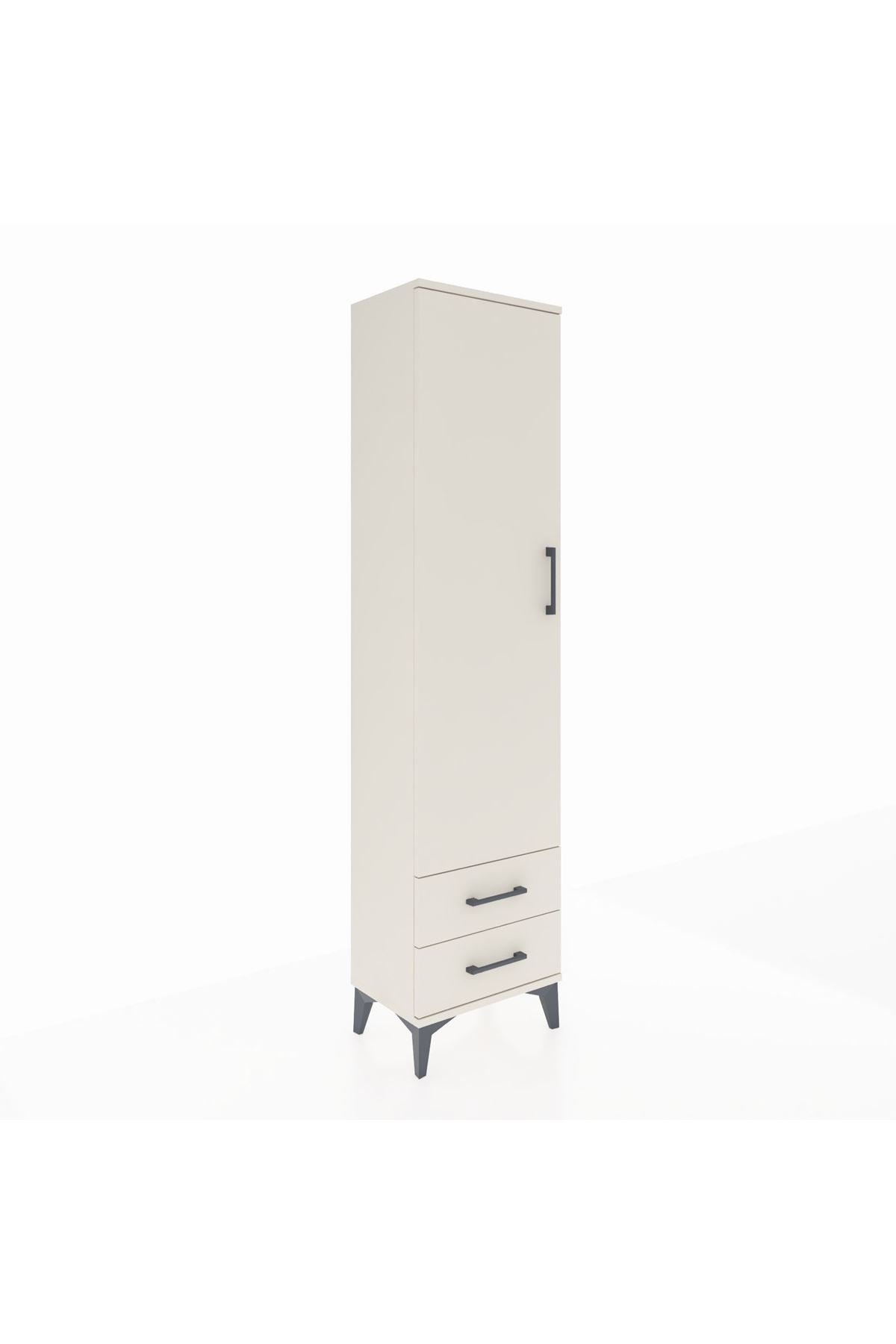 Arges Dolap 5 Raflı 2 Çekmeceli Tek Kapaklı 44x30x182 - S22M007V1A