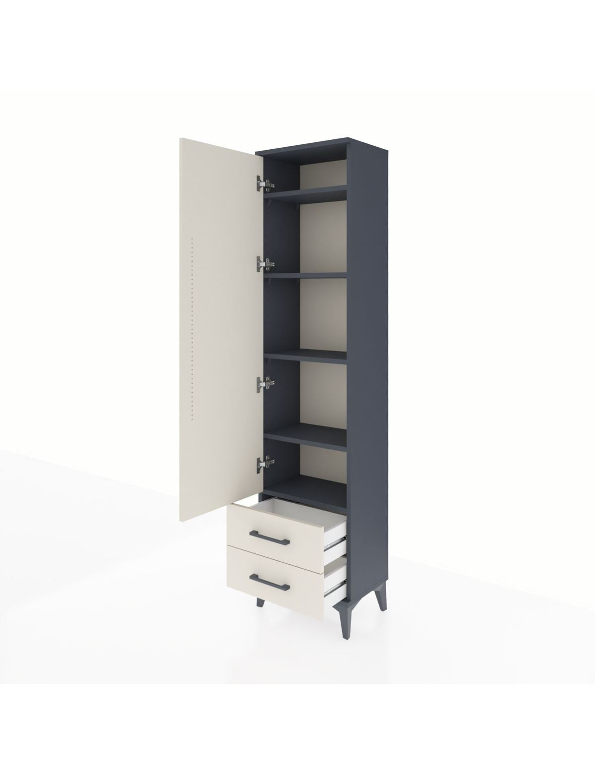 Arges Dolap 5 Raflı 2 Çekmeceli Tek Kapaklı 44x30x182 - S22M007V4A