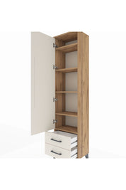 Arges Dolap 5 Raflı 2 Çekmeceli Tek Kapaklı 44x30x182 - S22M007V7A