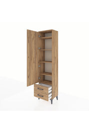 Arges Dolap 5 Raflı 2 Çekmeceli Tek Kapaklı 44x30x182 - S22M007V9A