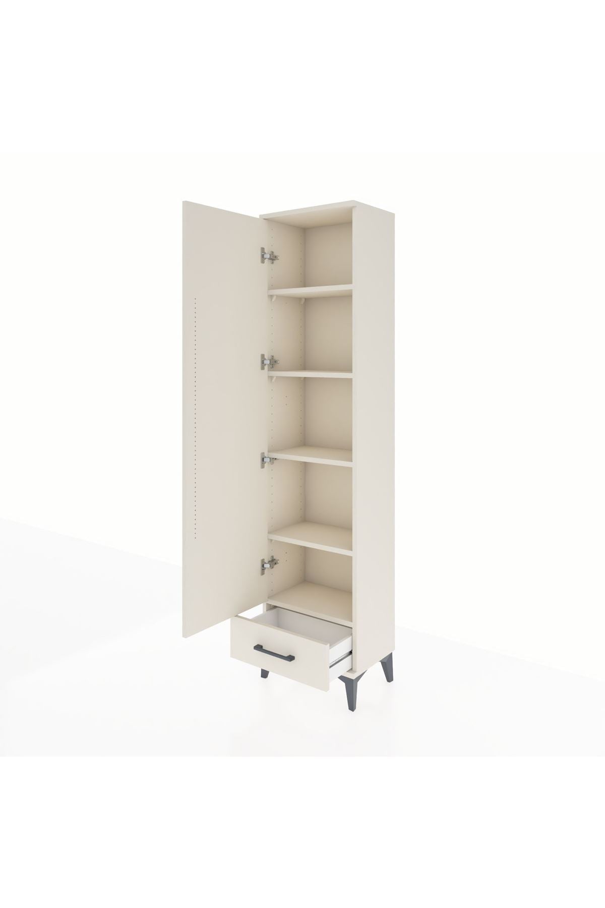 Arges Dolap 5 Raflı Tek Çekmeceli Tek Kapaklı 44x30x182 - S22M008V1A
