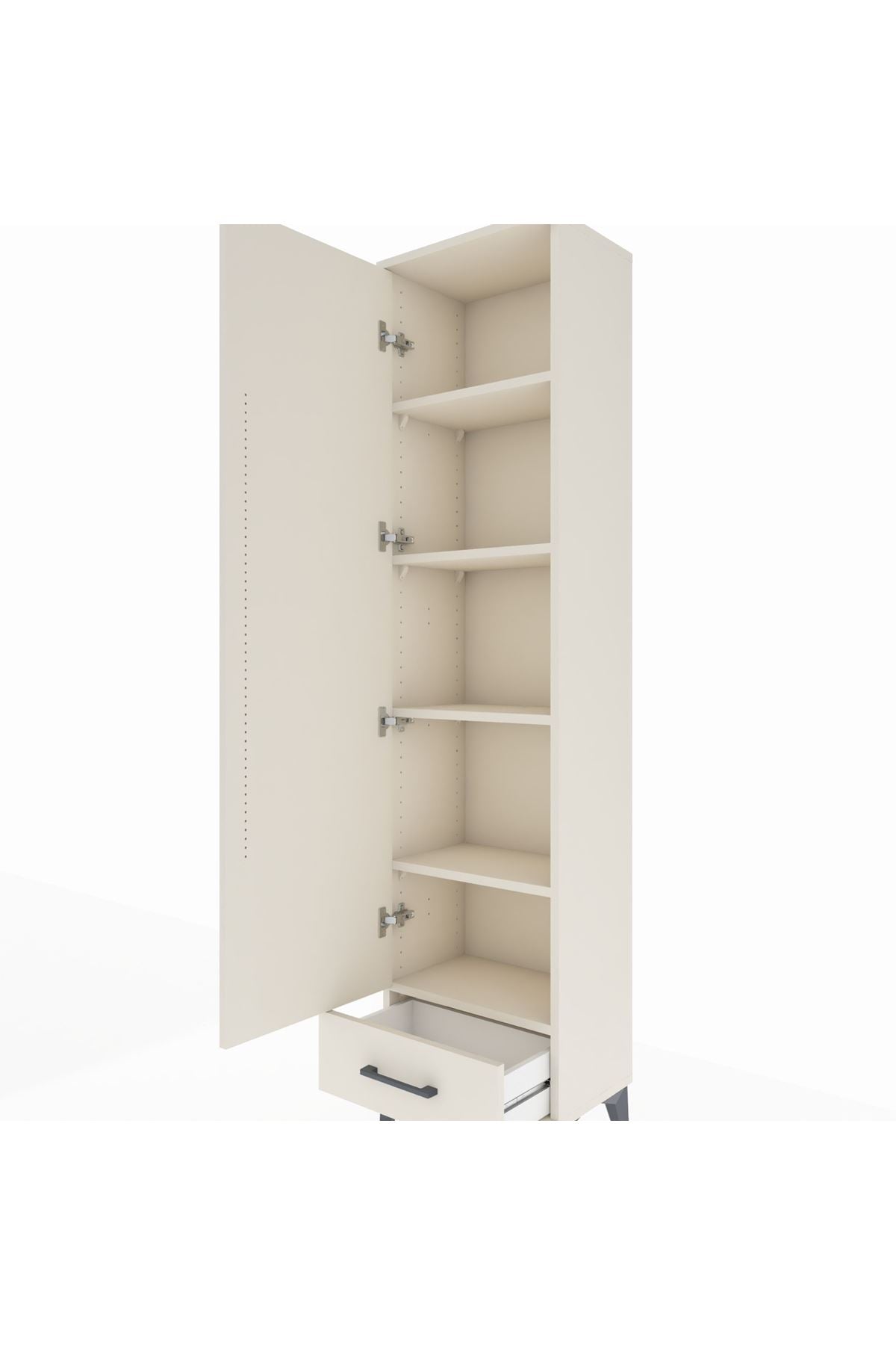 Arges Dolap 5 Raflı Tek Çekmeceli Tek Kapaklı 44x30x182 - S22M008V1A