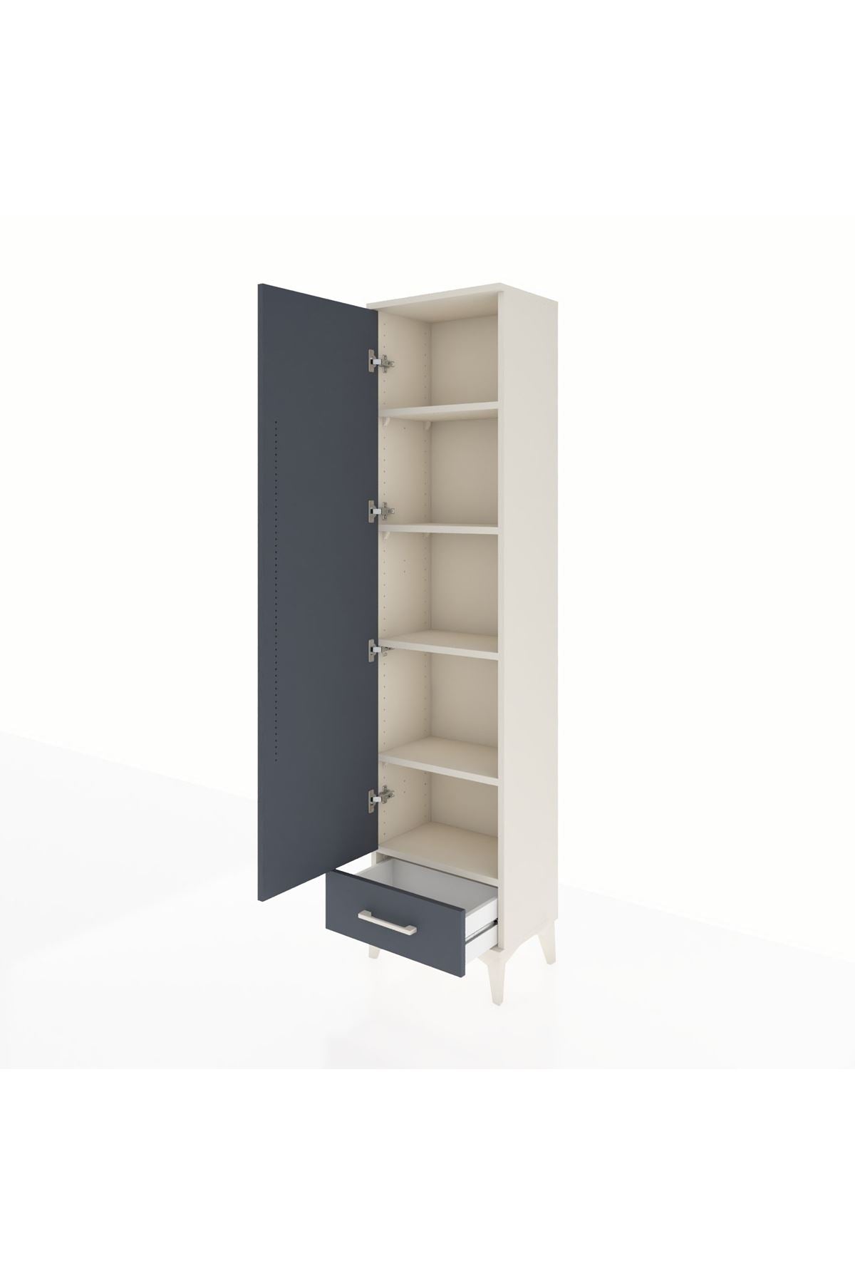 Arges Dolap 5 Raflı Tek Çekmeceli Tek Kapaklı 44x30x182 - S22M008V2A