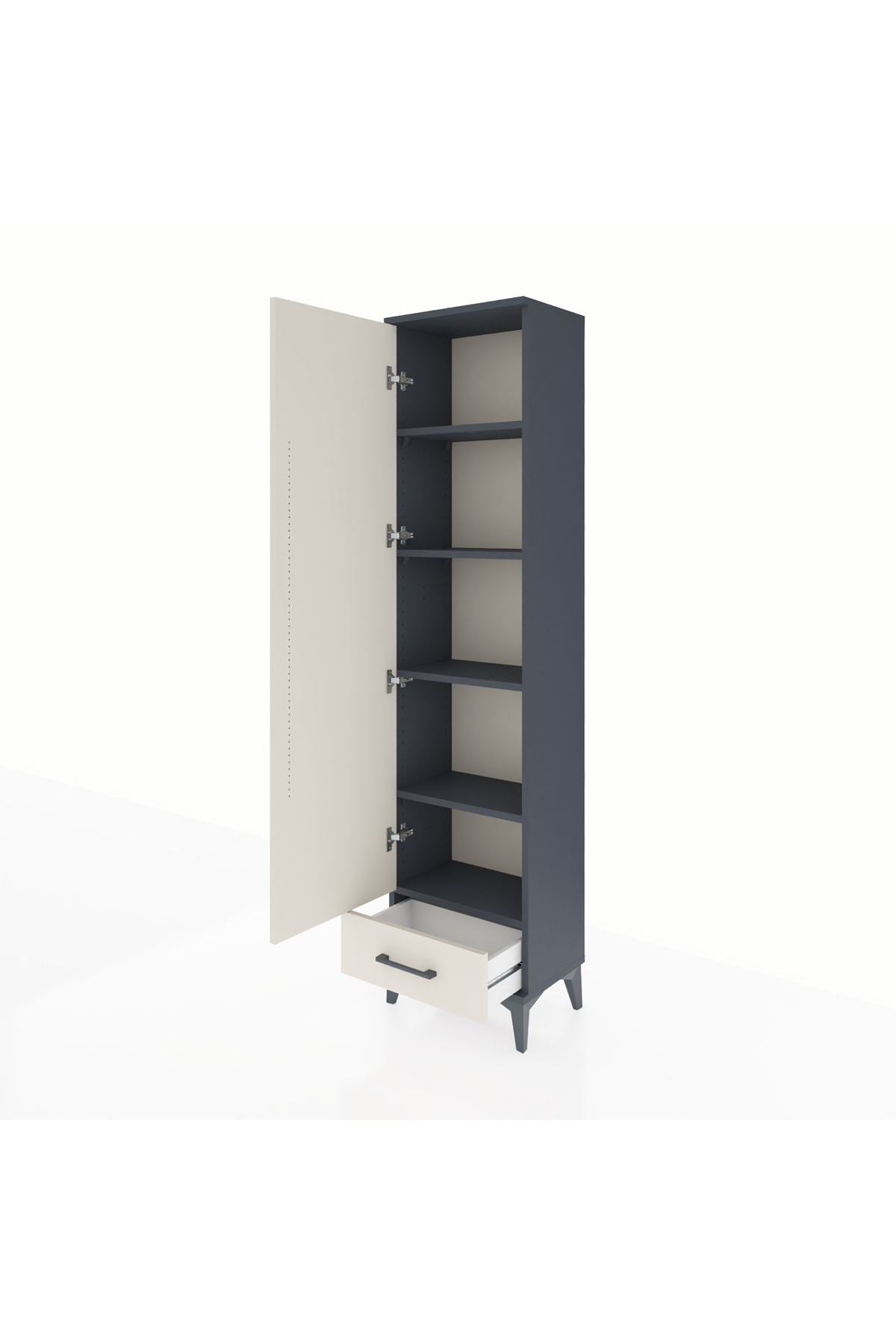 Arges Dolap 5 Raflı Tek Çekmeceli Tek Kapaklı 44x30x182 - S22M008V4A