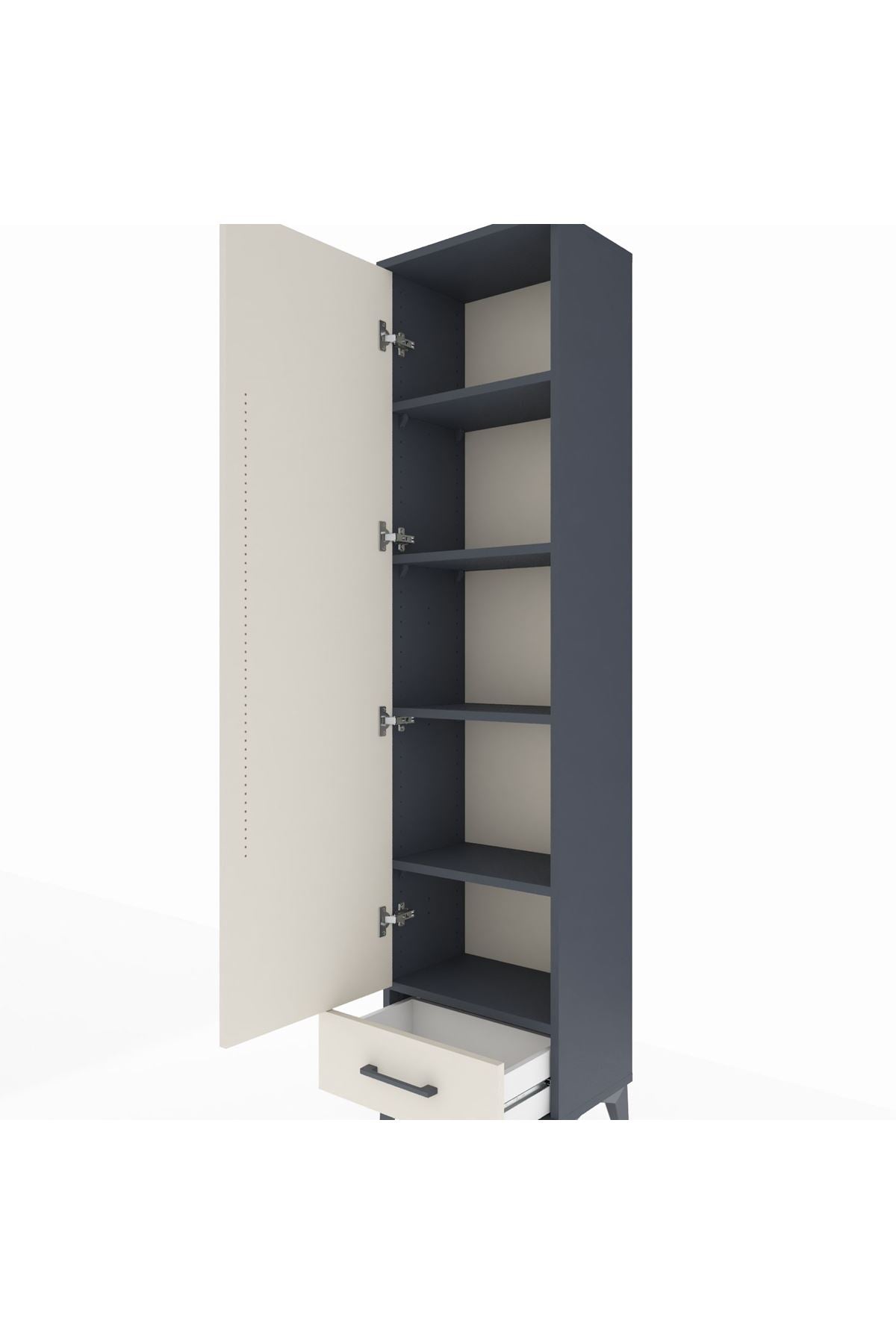 Arges Dolap 5 Raflı Tek Çekmeceli Tek Kapaklı 44x30x182 - S22M008V4A