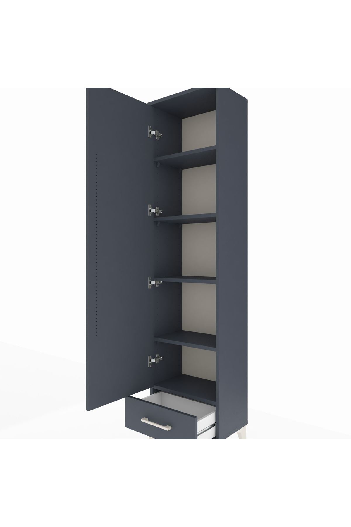 Arges Dolap 5 Raflı Tek Çekmeceli Tek Kapaklı 44x30x182 - S22M008V5A