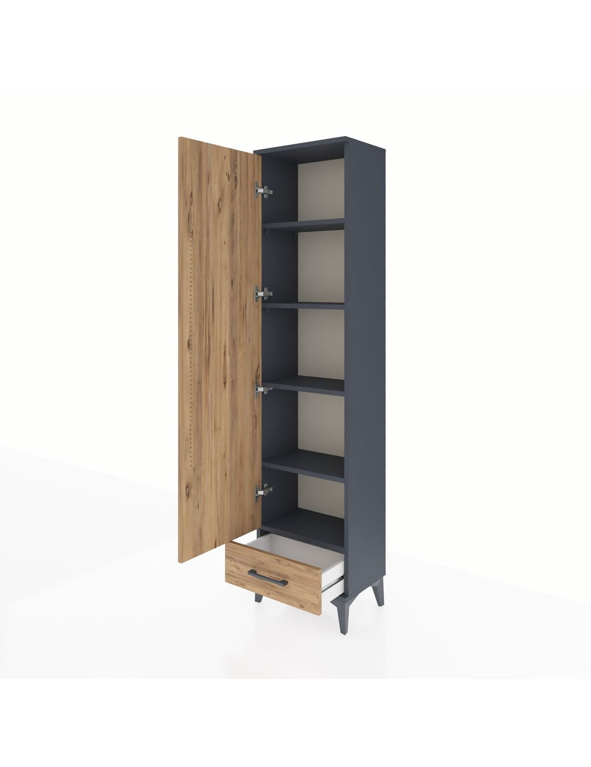 Arges Dolap 5 Raflı Tek Çekmeceli Tek Kapaklı 44x30x182 - S22M008V6A