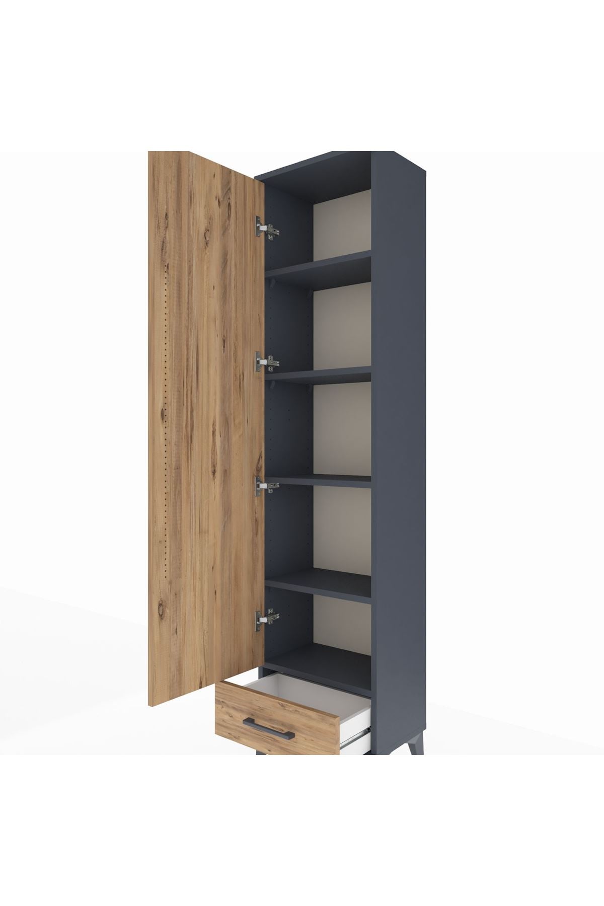 Arges Dolap 5 Raflı Tek Çekmeceli Tek Kapaklı 44x30x182 - S22M008V6A