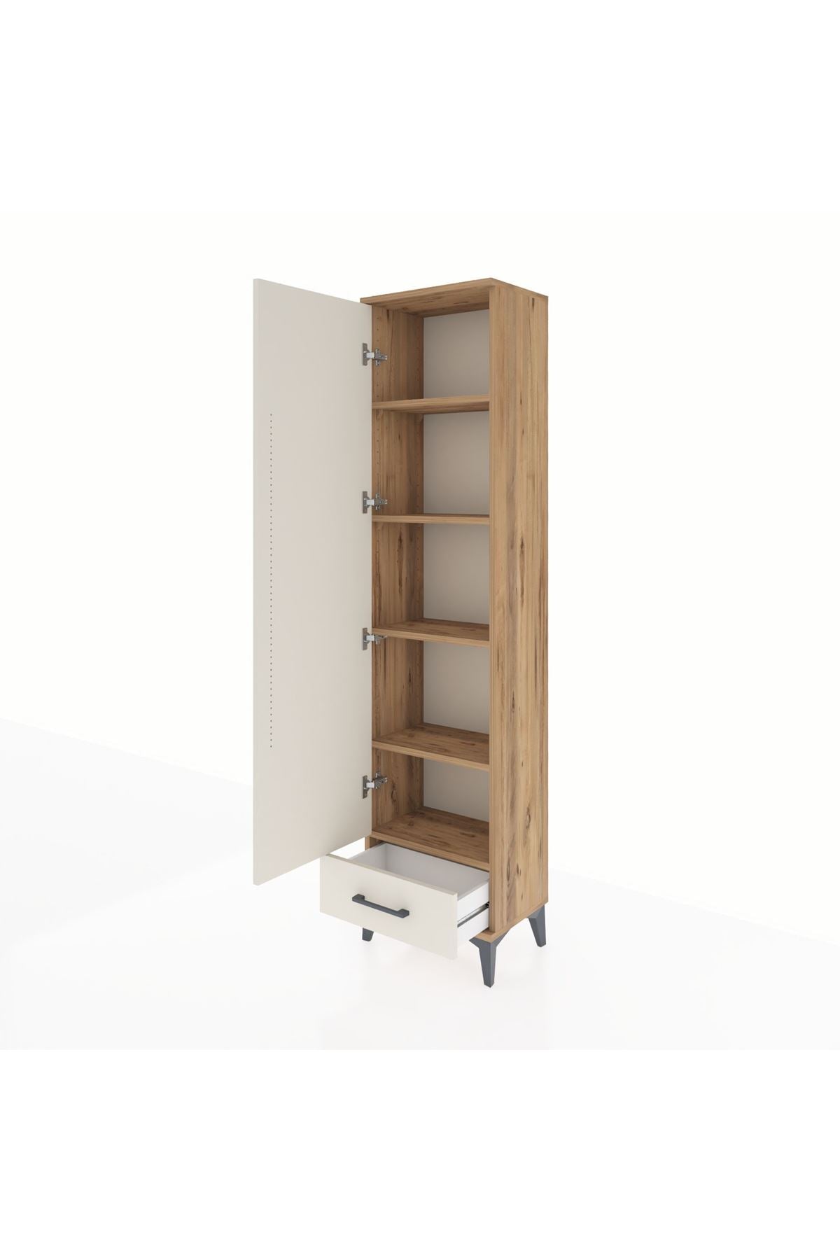 Arges Dolap 5 Raflı Tek Çekmeceli Tek Kapaklı 44x30x182 - S22M008V7A